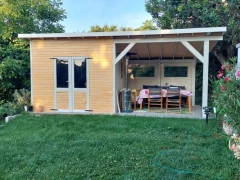 Geräteschuppen mit Pergola|Carport